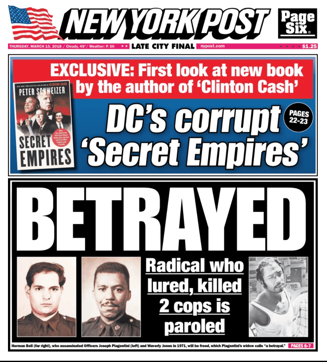 Photo for: GAI President Peter Schweizer's book Secret Empires featured on NY Post Cover