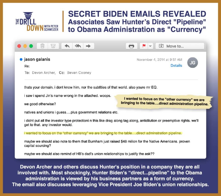 Photo for: Hunter’s Obama-Biden Pipeline: Email Sheds Light on Biden Business Model.