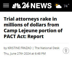 Photo for: Trial attorneys rake in millions of dollars from Camp Lejeune portion of PACT Act: GAI Report